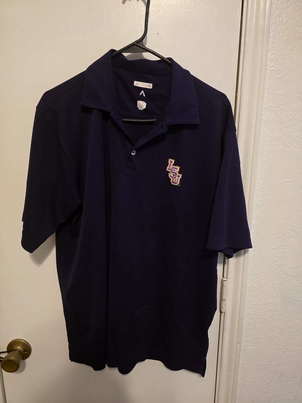Antigua Navy Polo with LSU Embroidered Logo